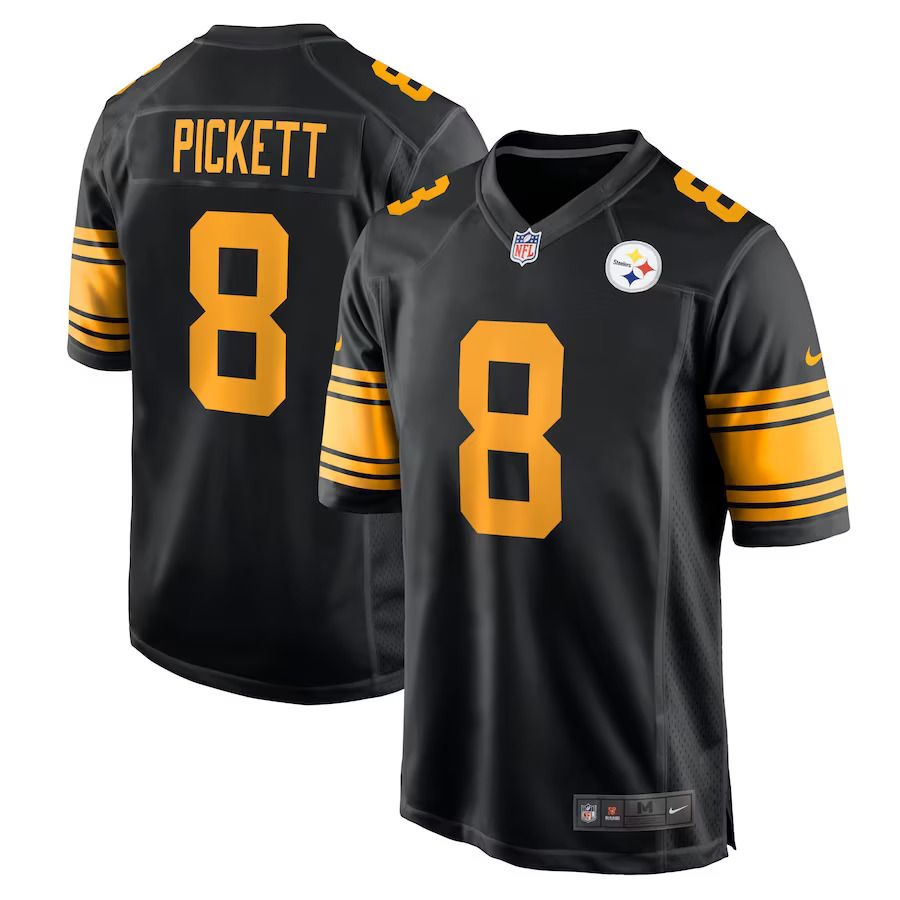 Men Pittsburgh Steelers #8 Kenny Pickett Nike Black Alternate Game NFL Jersey